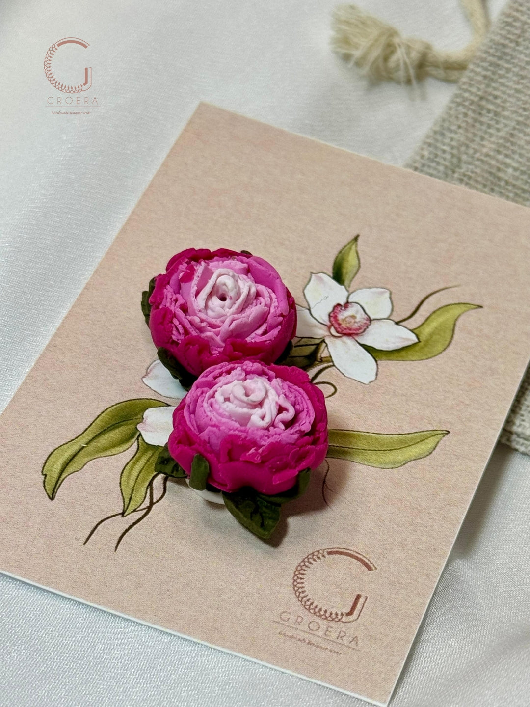 Polymer Clay Earrings - Garden Rose