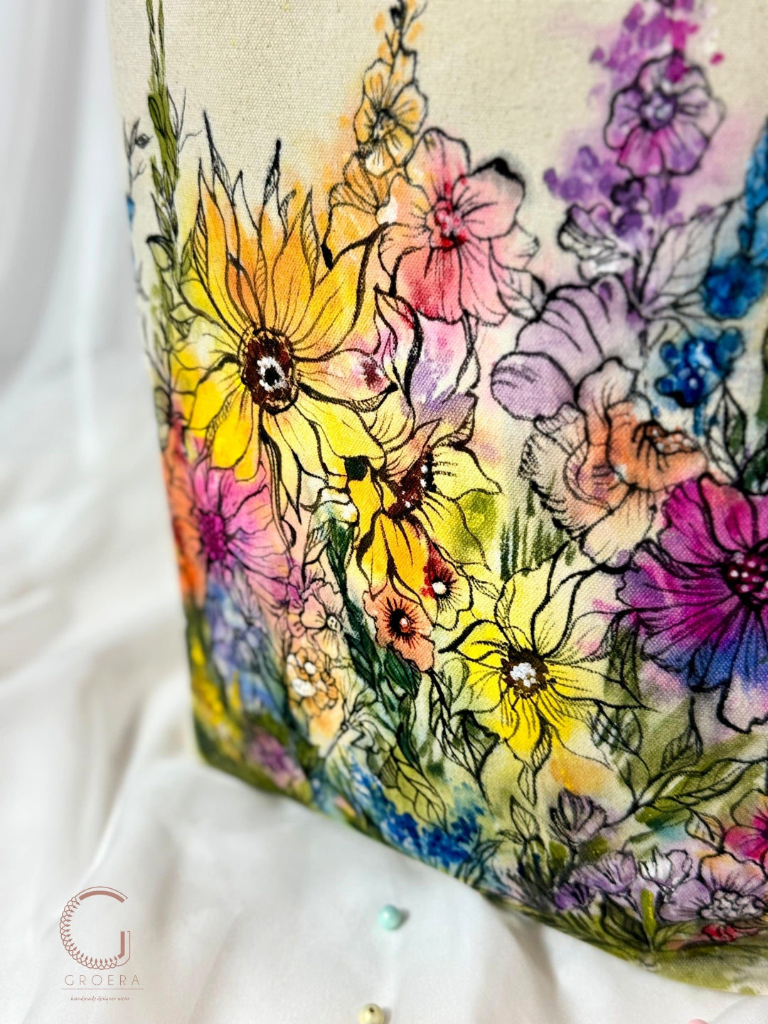 Painted Wildflower Whispers Tote Bag