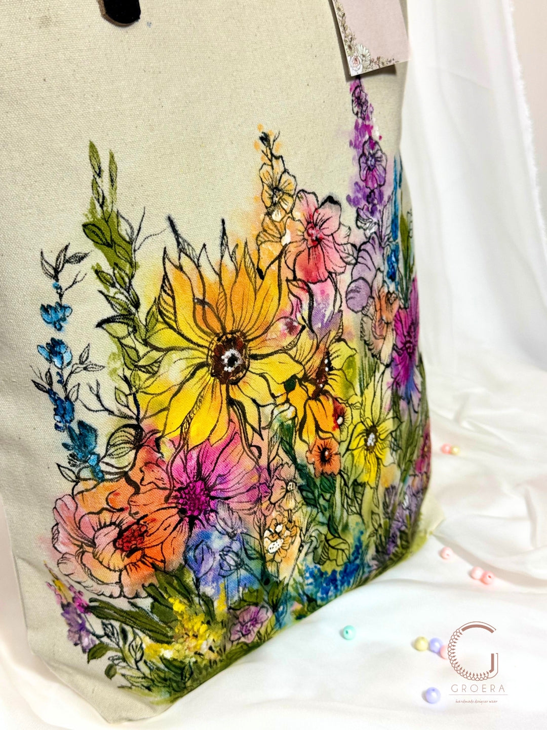 Painted Wildflower Whispers Tote Bag