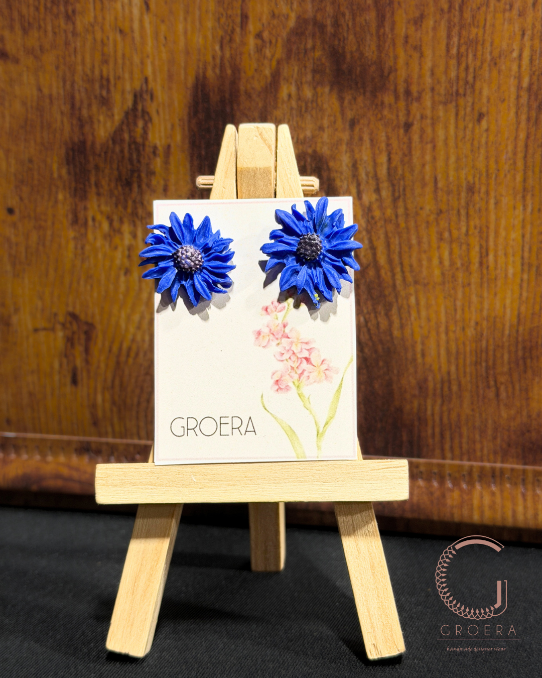 Polymer Clay Earrings - Azure Bloom