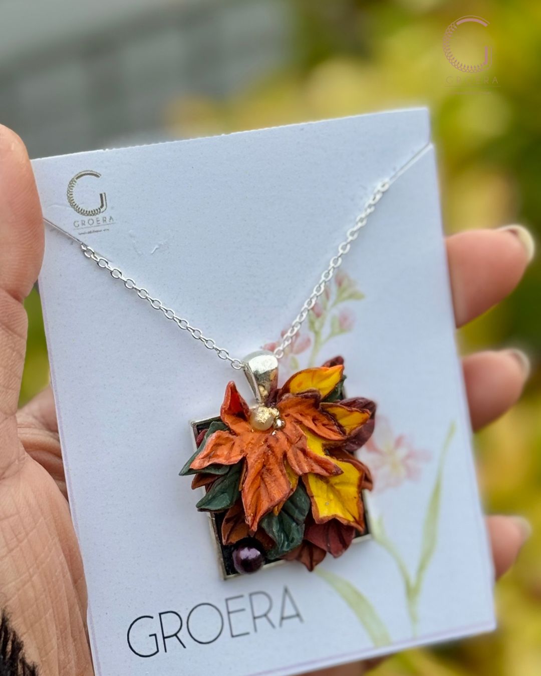 Polymer Clay Pendant - Rustle of Autumn