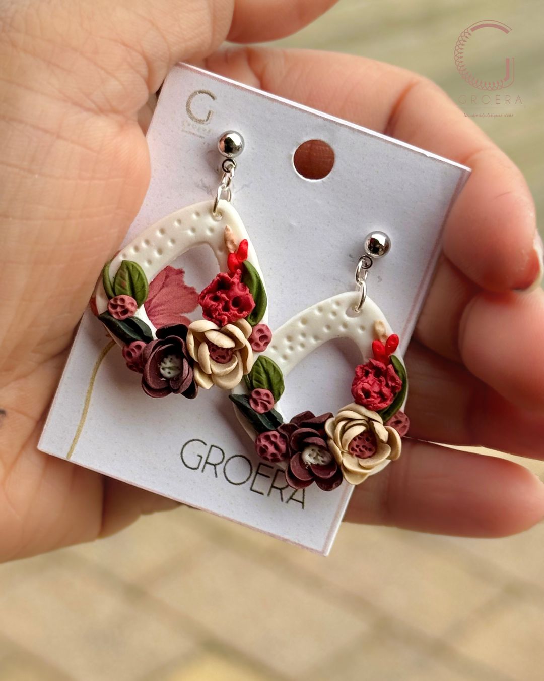 Polymer Clay Earrings -Bloom Arc