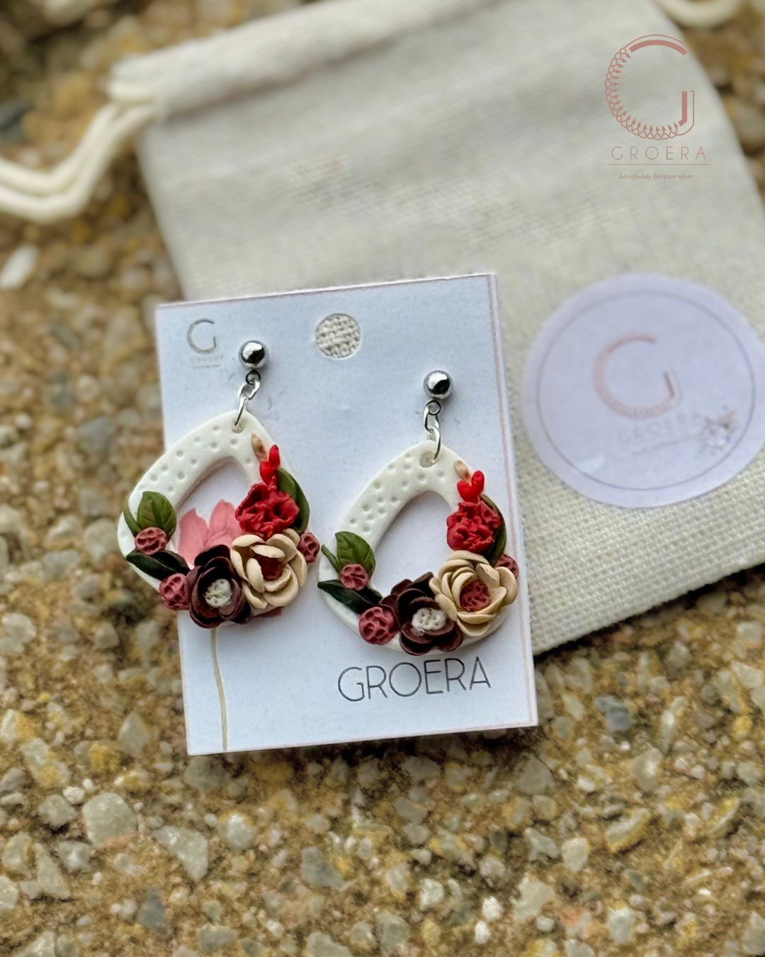 Polymer Clay Earrings -Bloom Arc