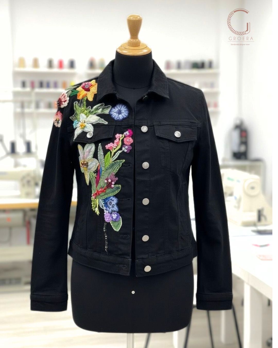 Hand Embroidered and Hand-Painted Pre-Owned Jacket
