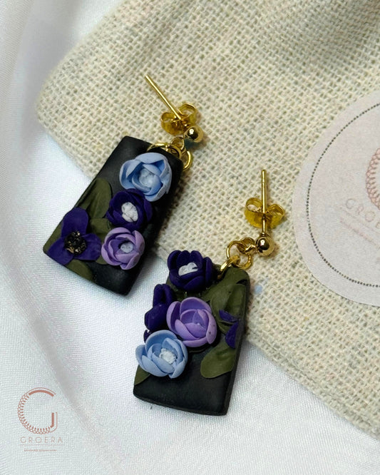 Polymer Clay Earrings - Purple Blush