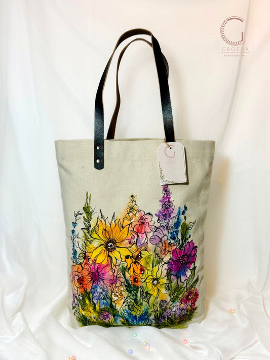 Painted Wildflower Whispers Tote Bag