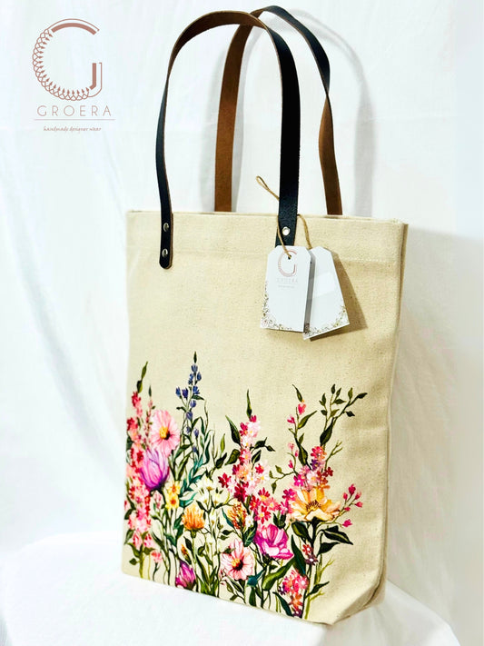 Hand Painted Wildflower Reverie Tote Bag side 