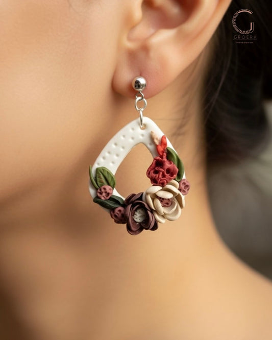 Polymer Clay Earrings -Bloom Arc