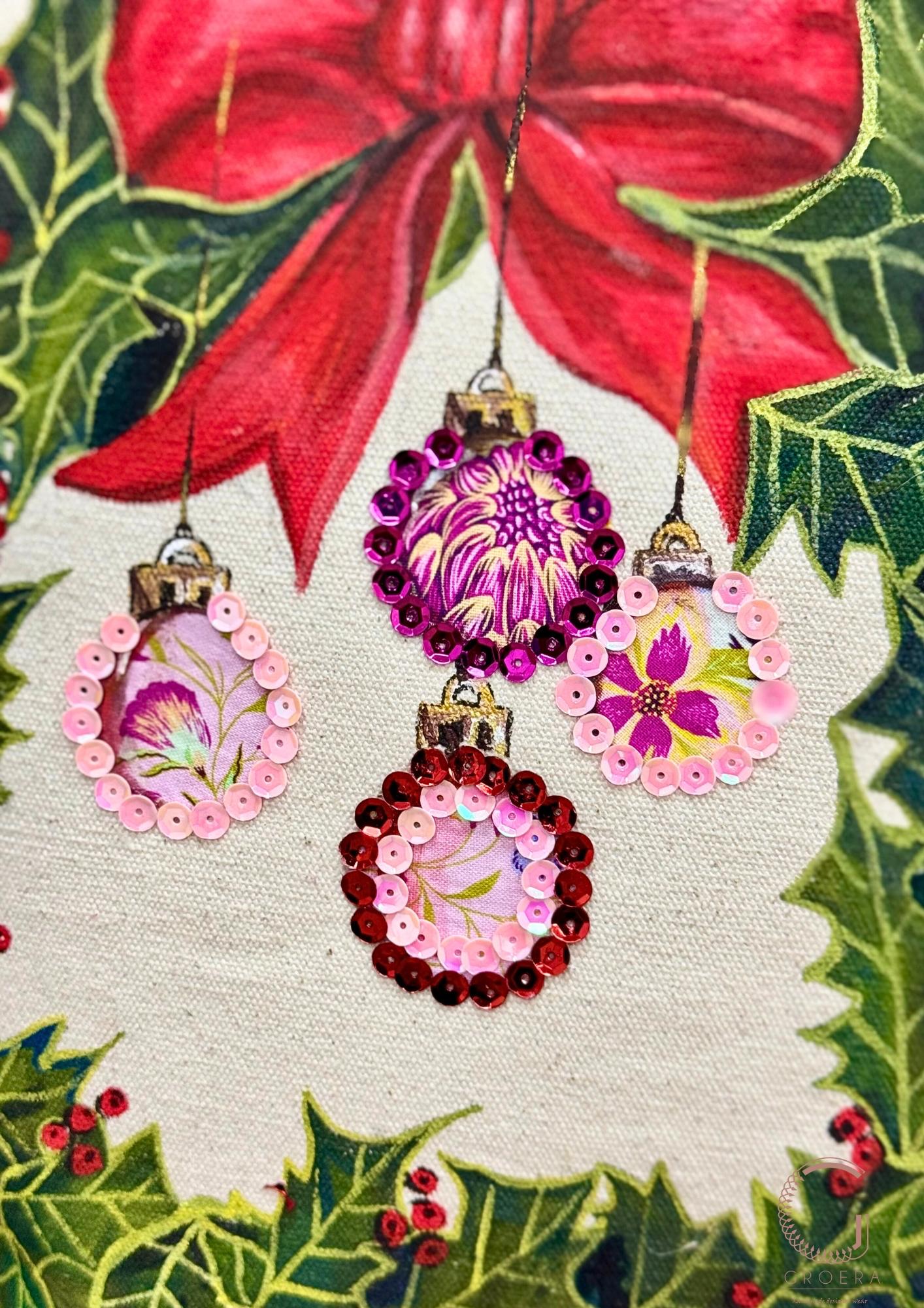 Painted Jingle Bow Tote Bag