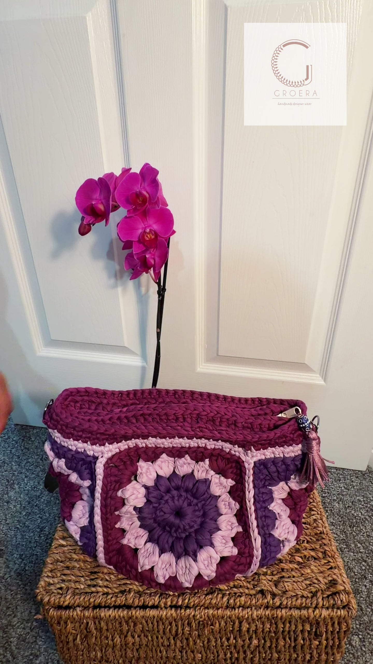 Crochet bag inside view